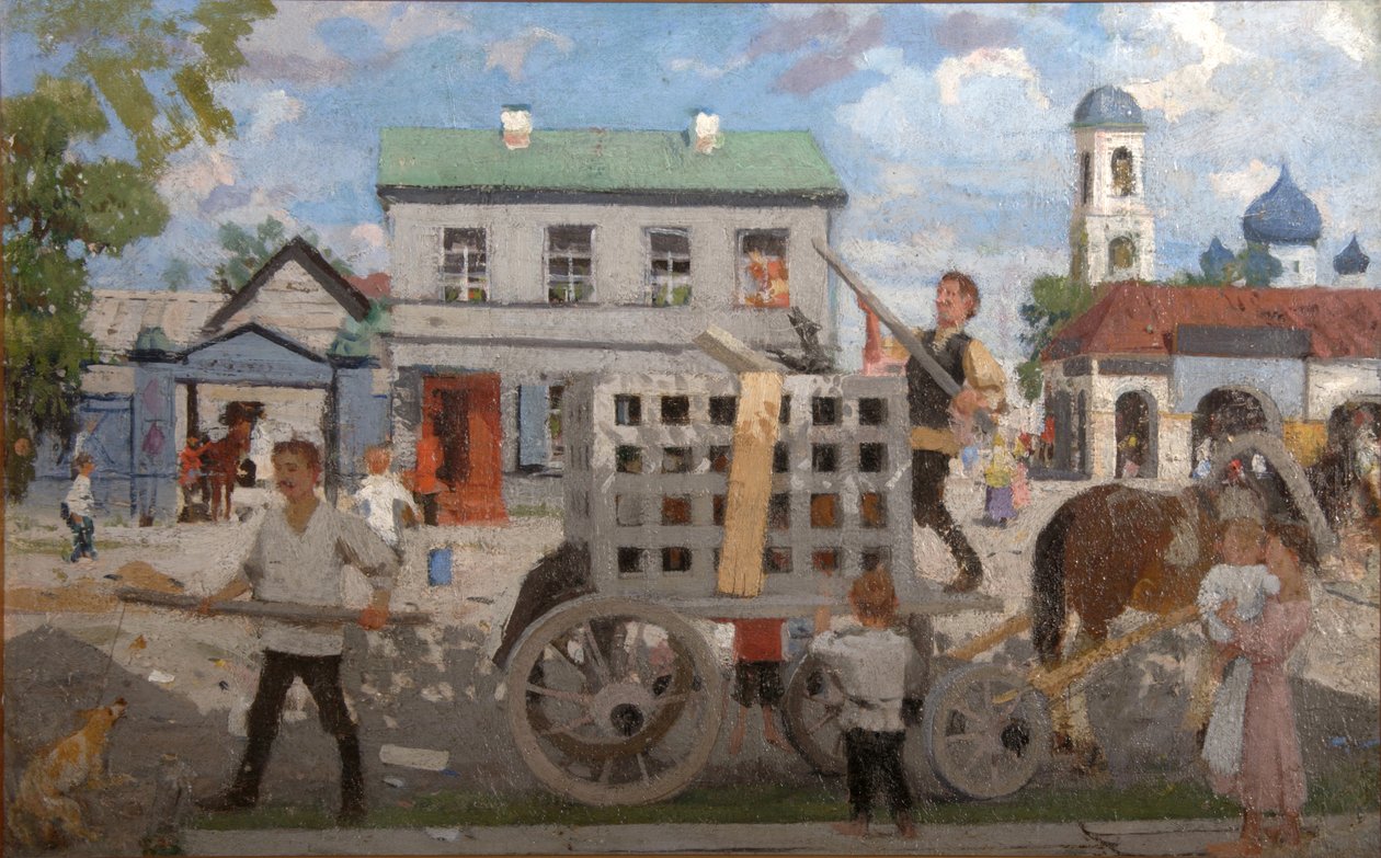 Hundefangere, 1920-tallet av Boris Mikhailovich Kustodiev