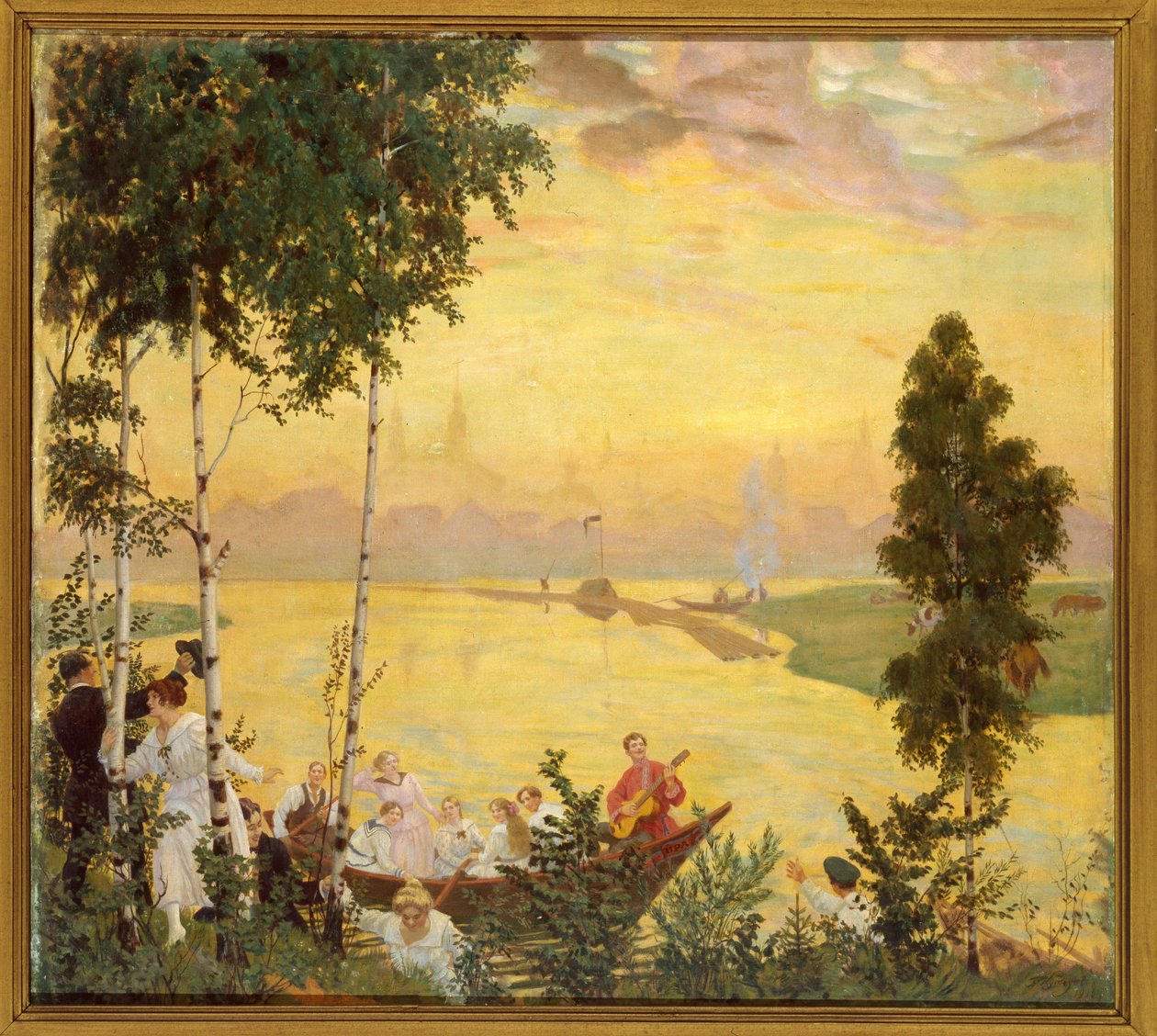 Utflukt til landsbygda (Country Trip). Maleri av Boris Michaylovich Kustodiev (Kustodiev) (1878-1927), olje på lerret av Boris Mikhailovich Kustodiev