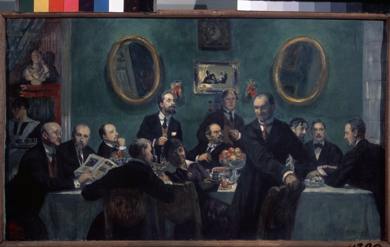Medlemmer av World of Art Movement av Boris Mikhailovich Kustodiev