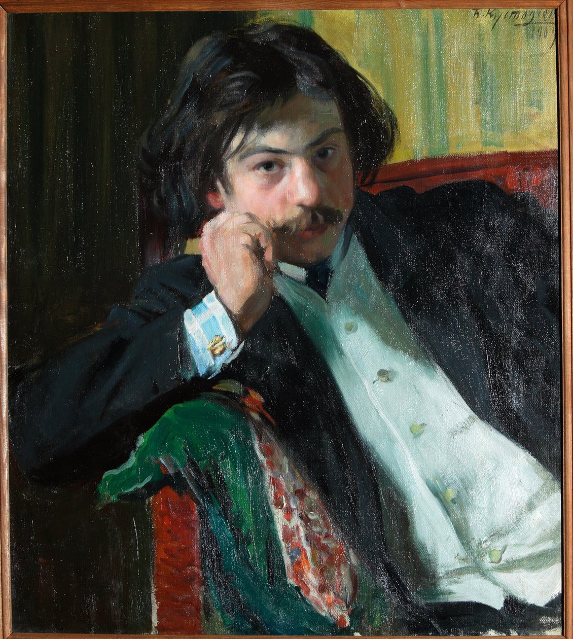 Portrett av poeten Janko Lavrin (1887-1986). Peinture de Boris Michailovich Kustodiev (Kustodiev) (1878–1927), huile sir toile av Boris Mikhailovich Kustodiev