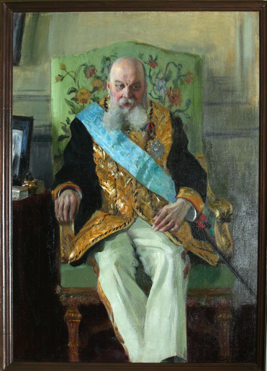 Portrett av grev Dmitri Martynovich Solski 1833-1910, 1908 av Boris Mikhailovich Kustodiev