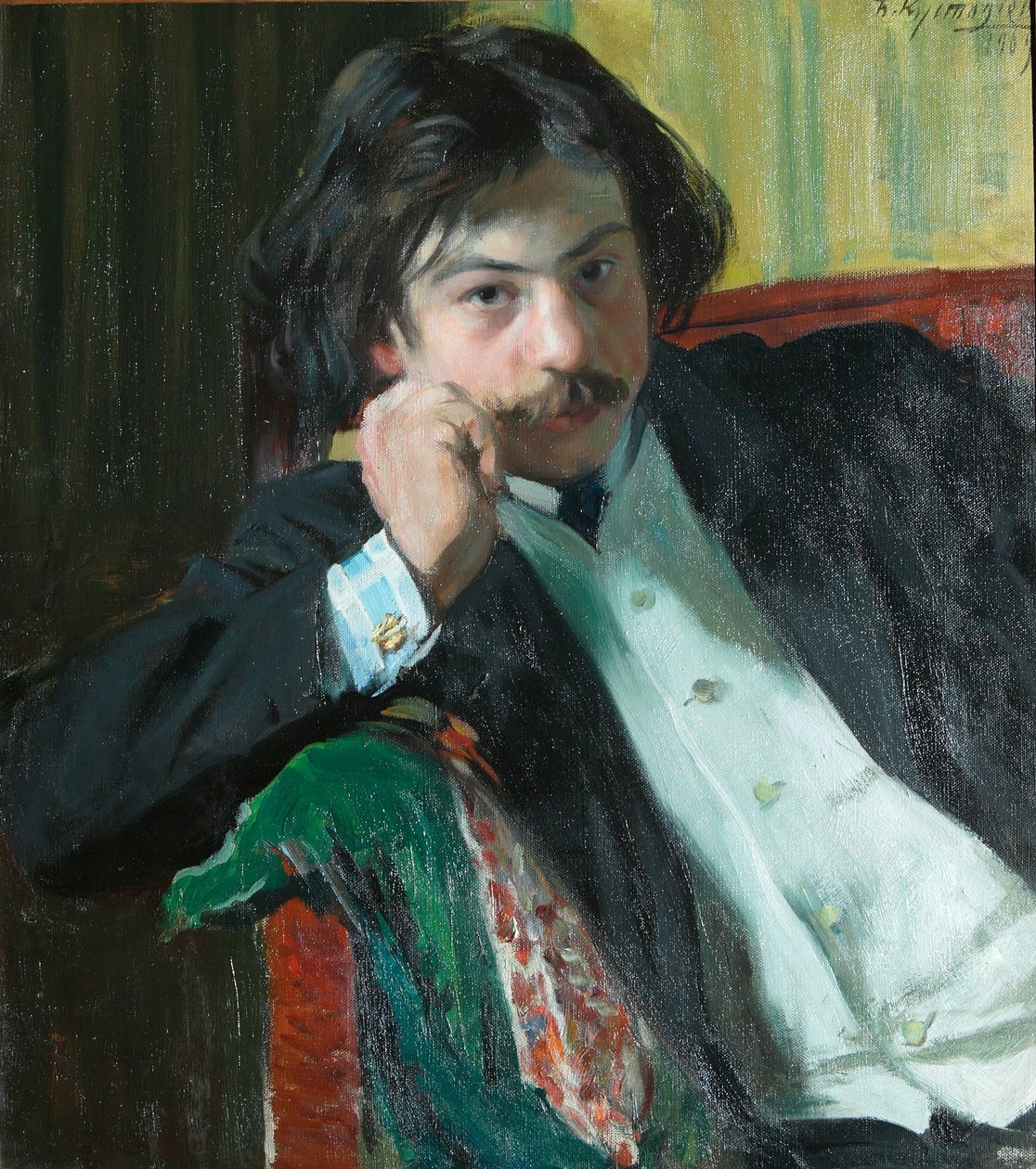 Portrett av poeten Janko Lavrin 1887-1986, 1909 av Boris Mikhailovich Kustodiev