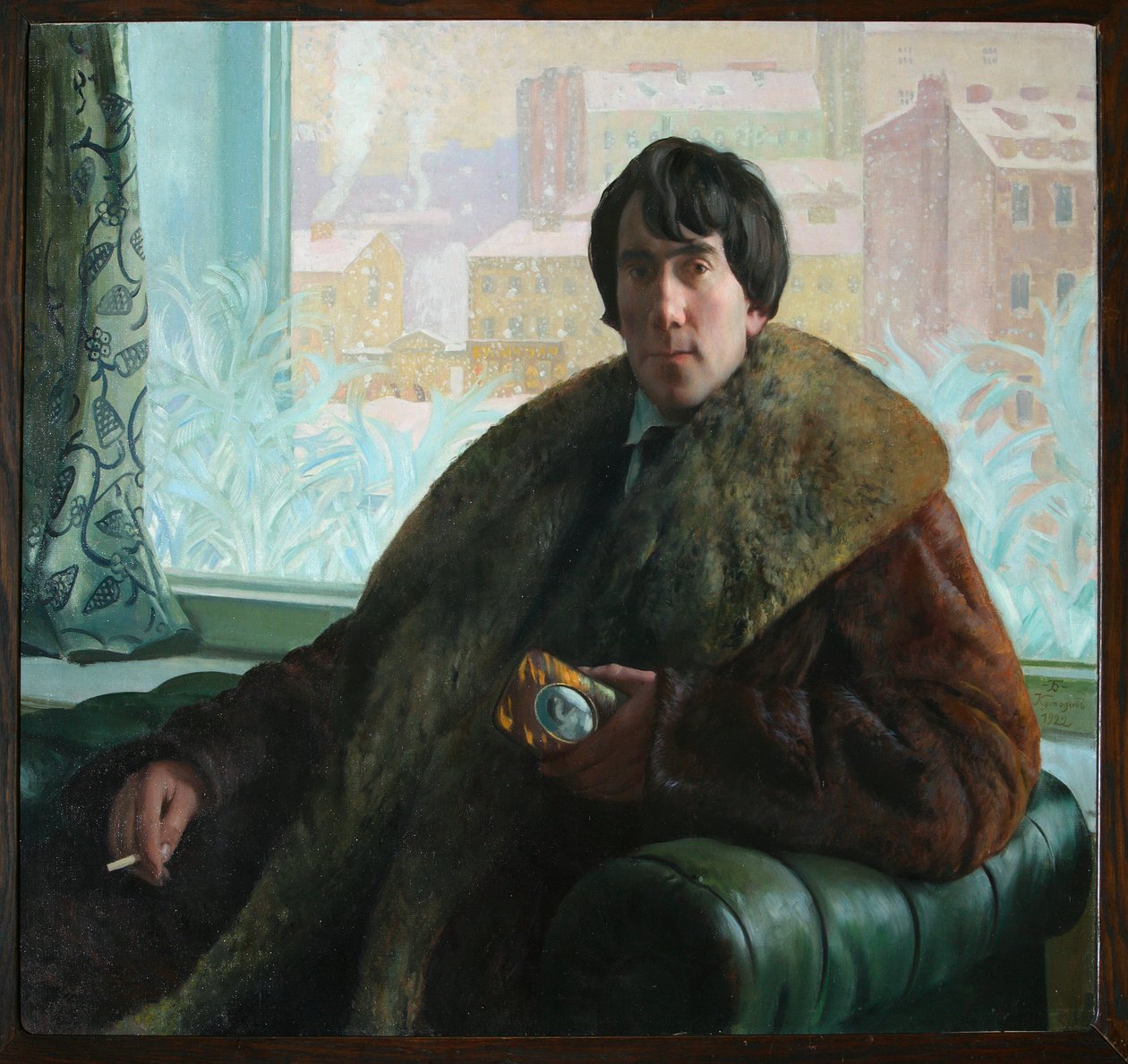 Portrett av billedhuggeren og arkitekten Isidor Zolotarevsky 1885-1961, 1922 av Boris Mikhailovich Kustodiev