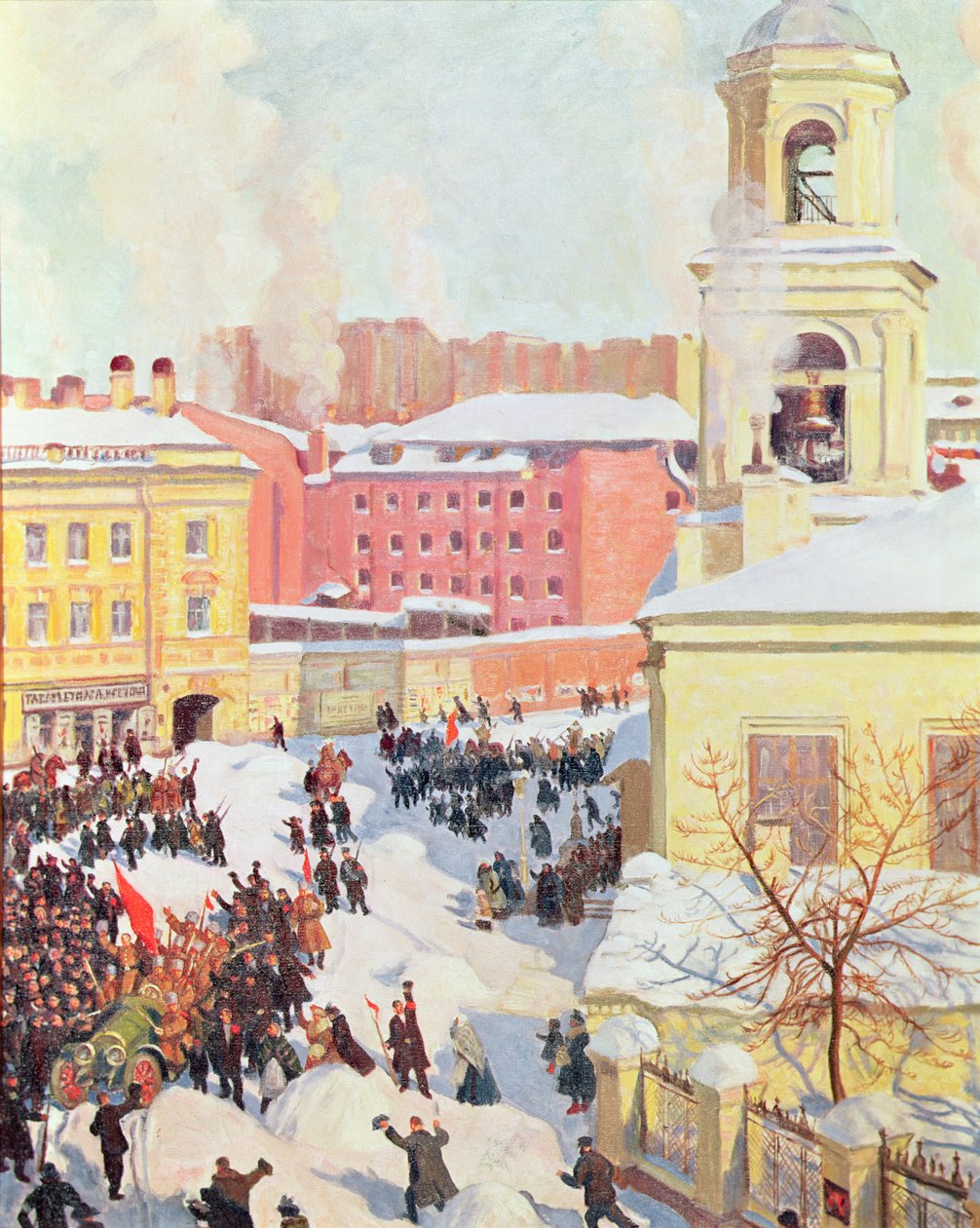 27. februar 1917 av Boris Mikhailovich Kustodiev
