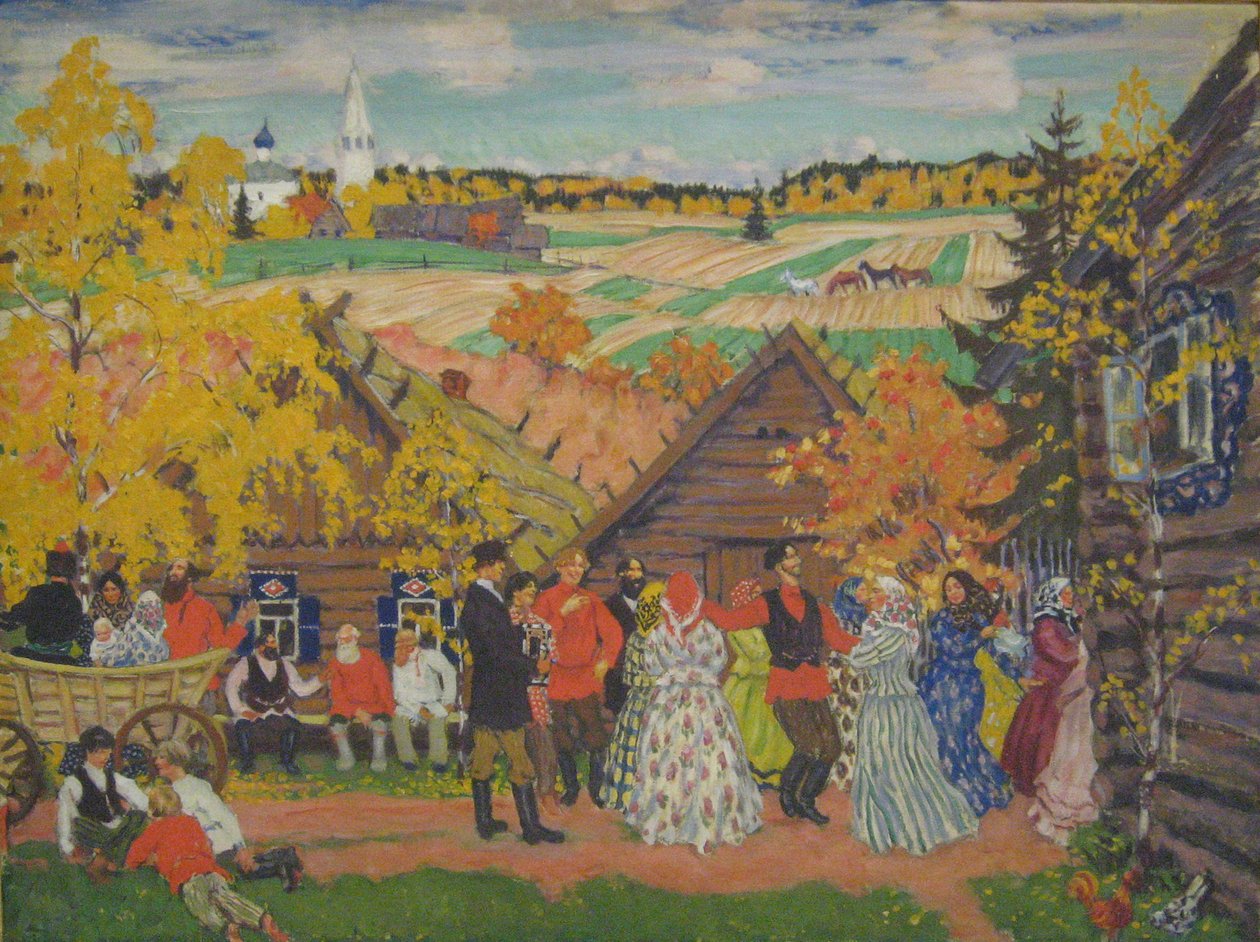 Landsbyfestival, 1924 av Boris Mikhailovich Kustodiev