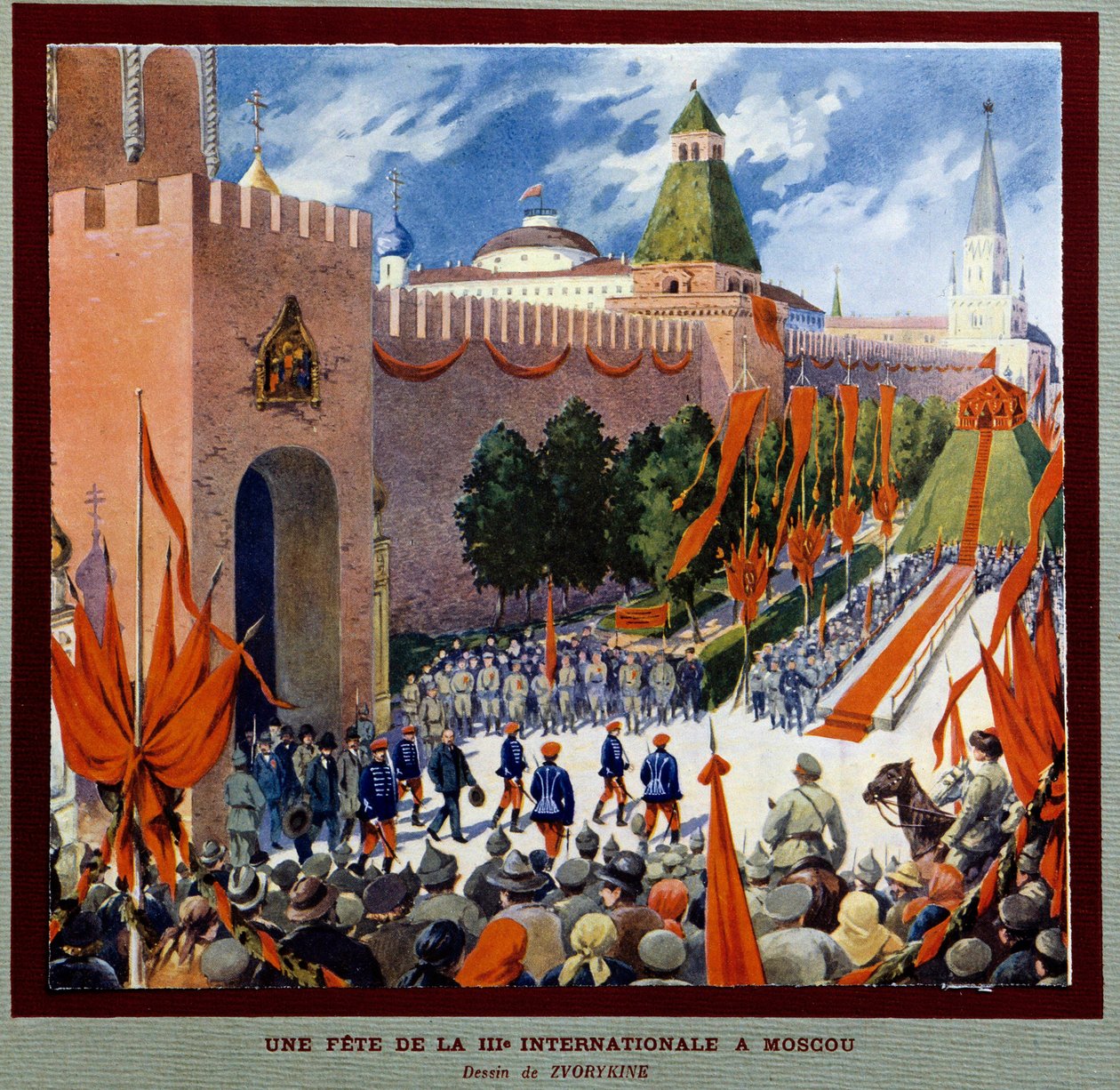 En feiring av den tredje internasjonale i Moskva Den tredje internasjonale (eller Komintern eller kommunistiske internasjonale) ble grunnlagt 2/03/1919. Tegning av Boris Zvorykin (1872-1935). Institutt for sosialhistorie, Montreuil av Boris Vasilievich Zvorykin
