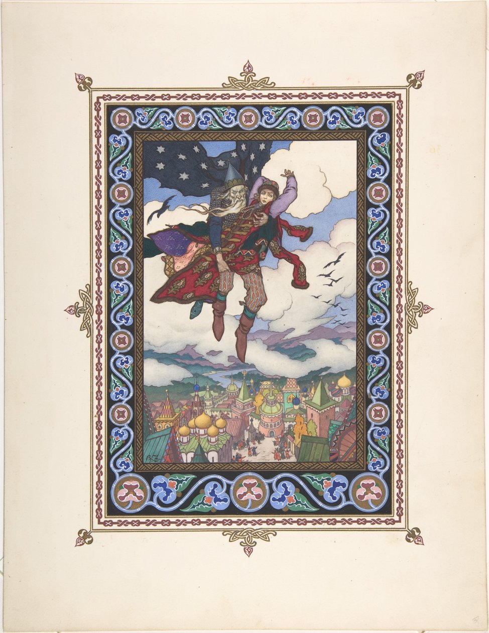 Illustrasjon til eventyret Marya Morevna, ca. 1925 av Boris Vasilievich Zvorykin