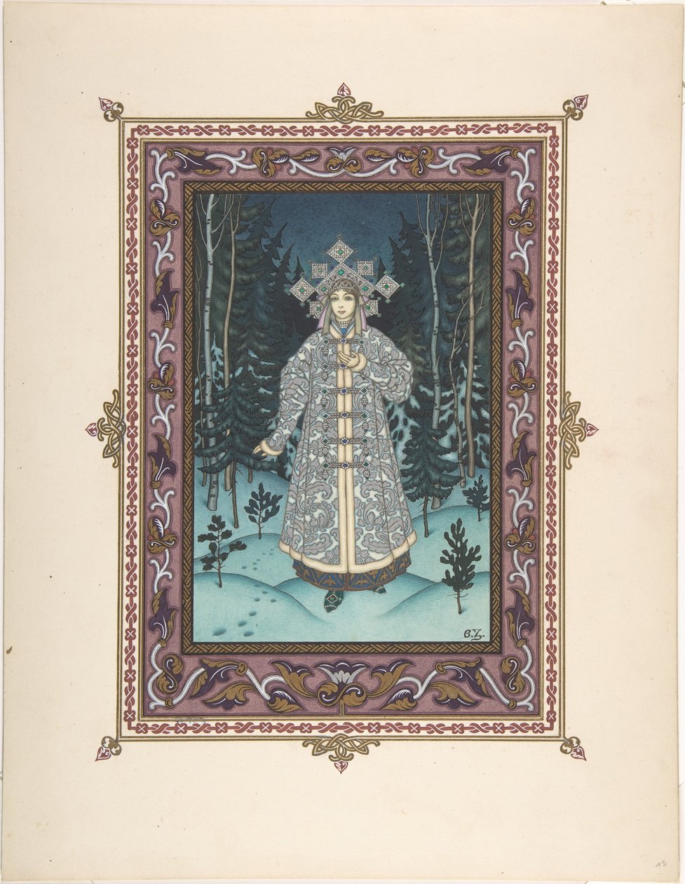 Illustrasjon for eventyret Snegurochka, ca. 1925 av Boris Vasilievich Zvorykin