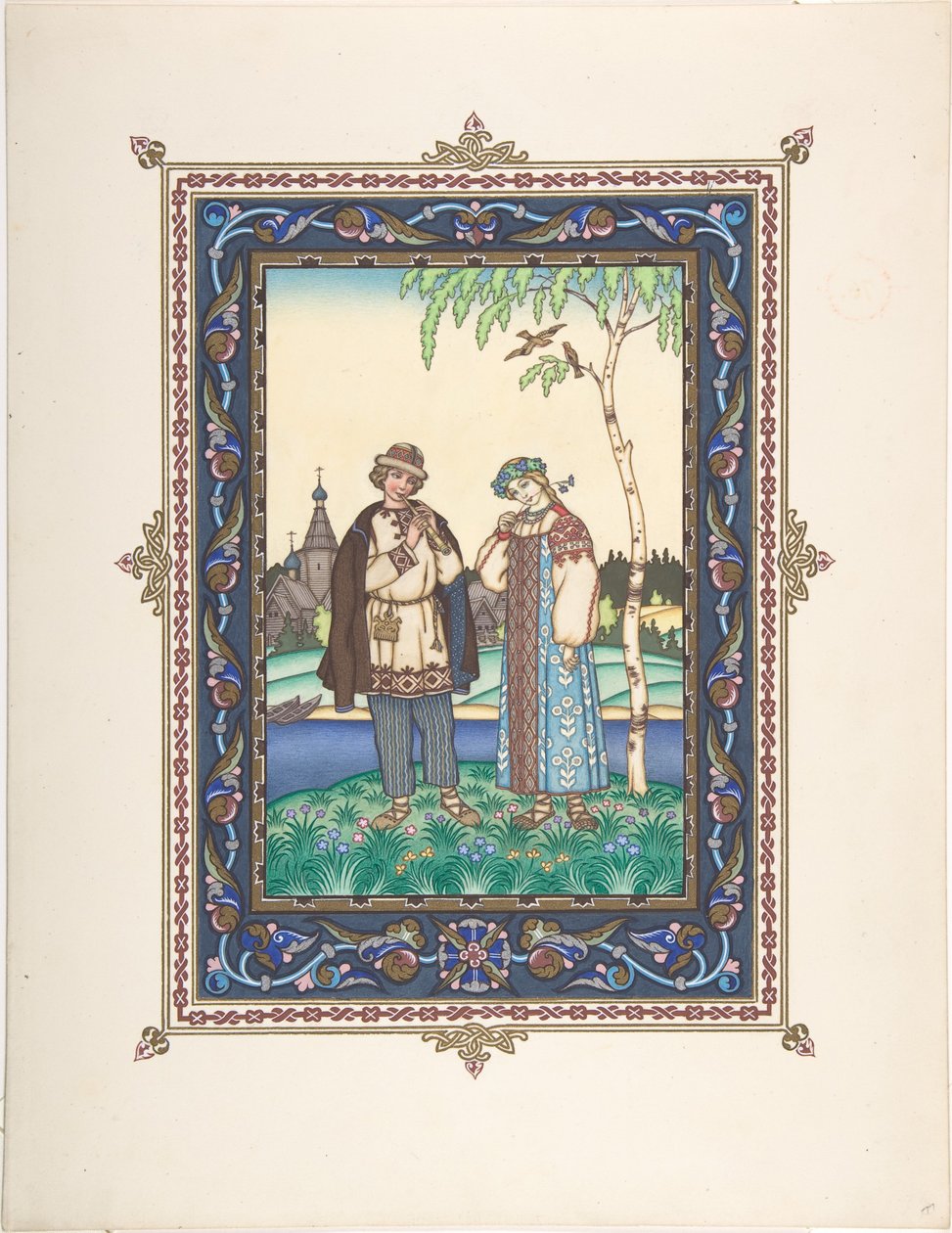 Illustrasjon for eventyret Snegurochka, ca. 1925 av Boris Vasilievich Zvorykin