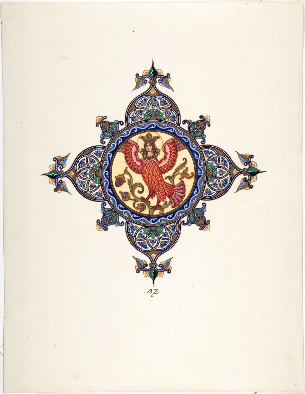 The Firebird as Tsarevna - Firebird as Tsarevna av Zvorykin, Boris Vasilievich (1872-etter 1935), ca. 1925 - Fargelitografi - Privat samling av Boris Vasilievich Zvorykin