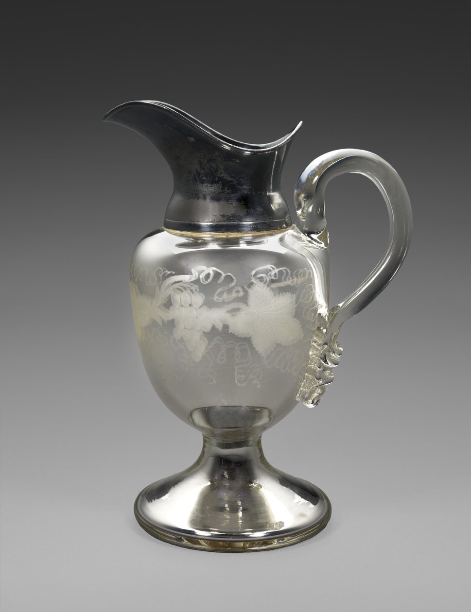 Pitcher, c. 1865-1871 (sølvglass, sølvplate, kork, papir) av Boston Silver Glass Company