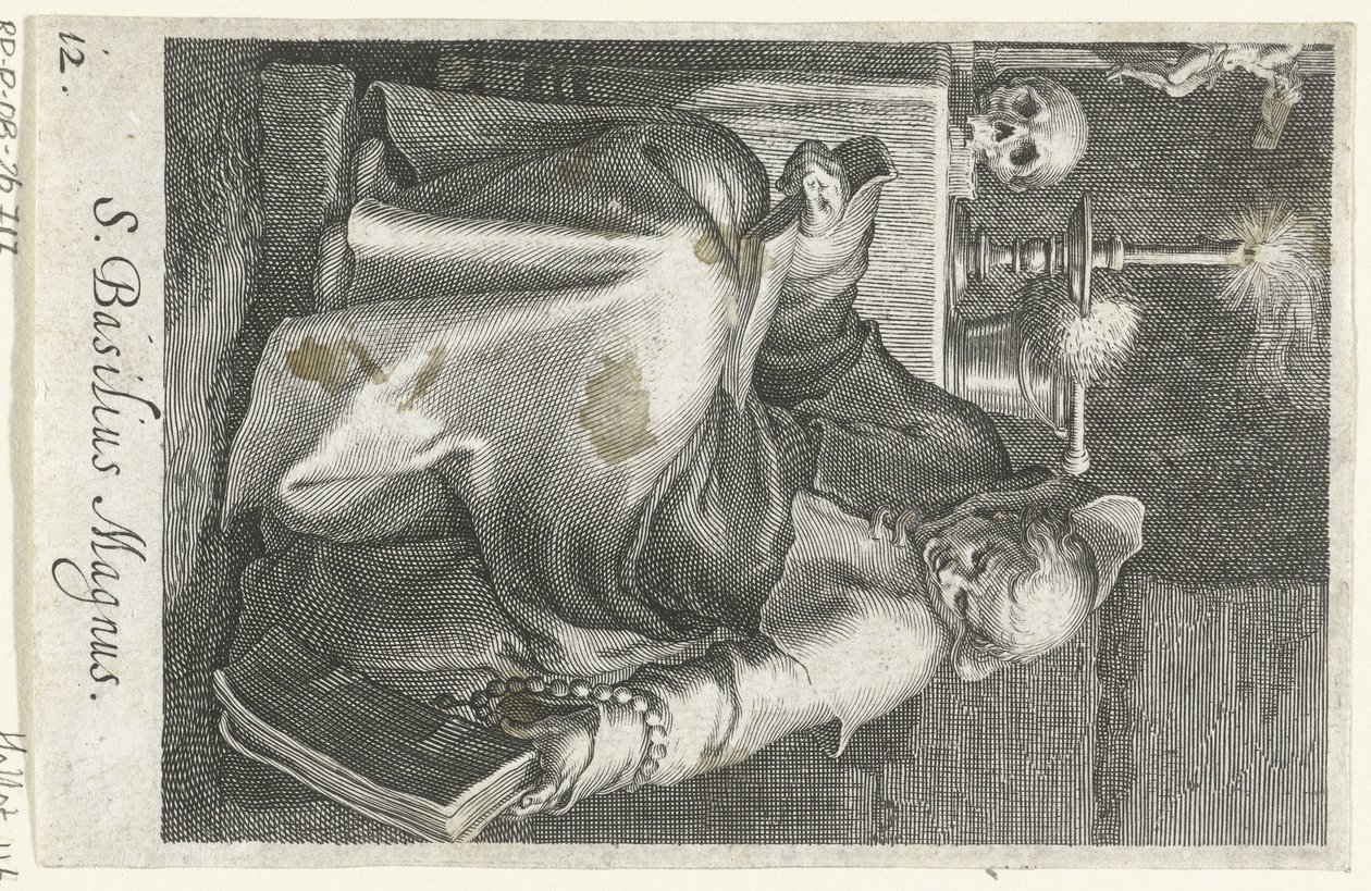 Saint Basil den store som eremitt S. Basilius Magnus (tittel på objekt) Eremitter (serietittel) Sacra eremvs ascetarvm (serietittel) av Boëtius Adamsz. Bolswert