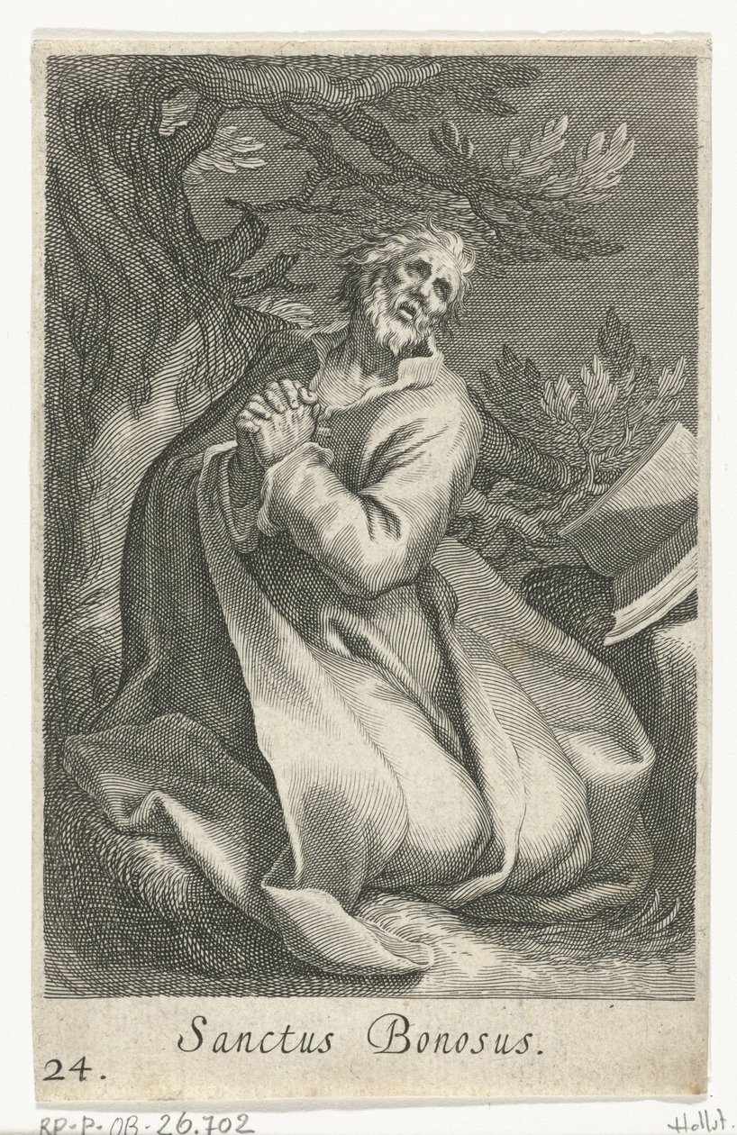Saint Bonosus som eremitt Sanctus Bonosus (tittel på objekt) Eremitter (serietittel) Sacra eremvs ascetarvm (serietittel) av Boëtius Adamsz. Bolswert