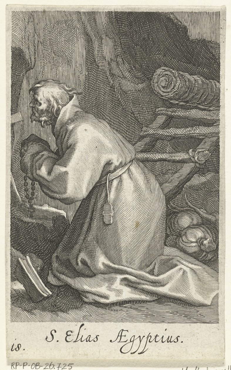 Heilige Elias van Caesarea als kluizenaar S. Elias Aegyptius (title on object) Kluizenaars (series title) Sacra eremvs ascetarvm (series title)   1375016   no       norwegian Successfully Translated  Original: Bain-froid chevrier, dit "de lÉcole" (Chevrier av Boëtius Adamsz. Bolswert