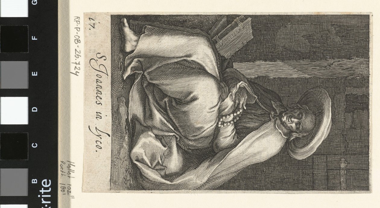 Saint John of Lycopolis som en eremitt i sin celle S. Joannes i Lyco (tittel på objekt) Eremitter (serietittel) Sacra eremvs ascetarvm (serietittel) av Boëtius Adamsz. Bolswert