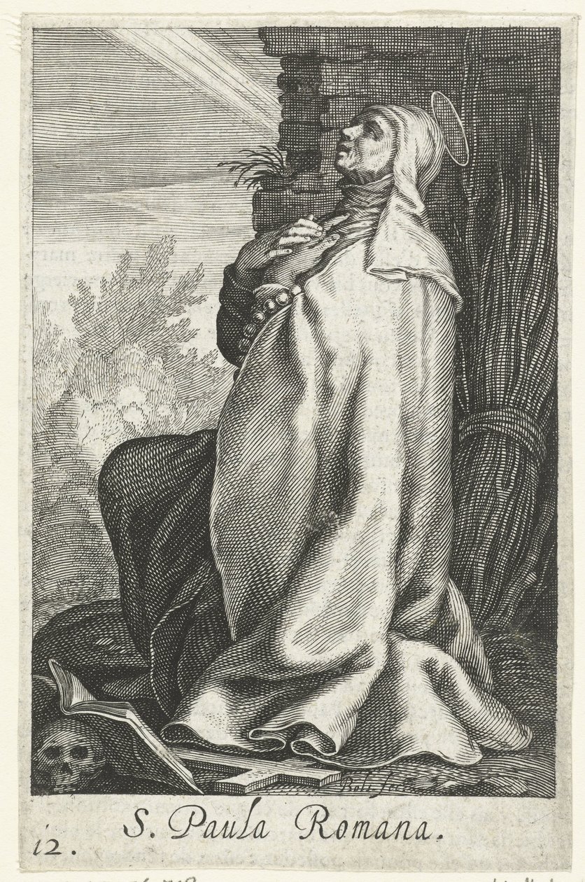 Saint Paula av Roma som eremittinne S. Paula Romana (tittel på objekt) Eremittinner (serietittel) Sacra Eremus Ascetriarum (serietittel) av Boëtius Adamsz. Bolswert