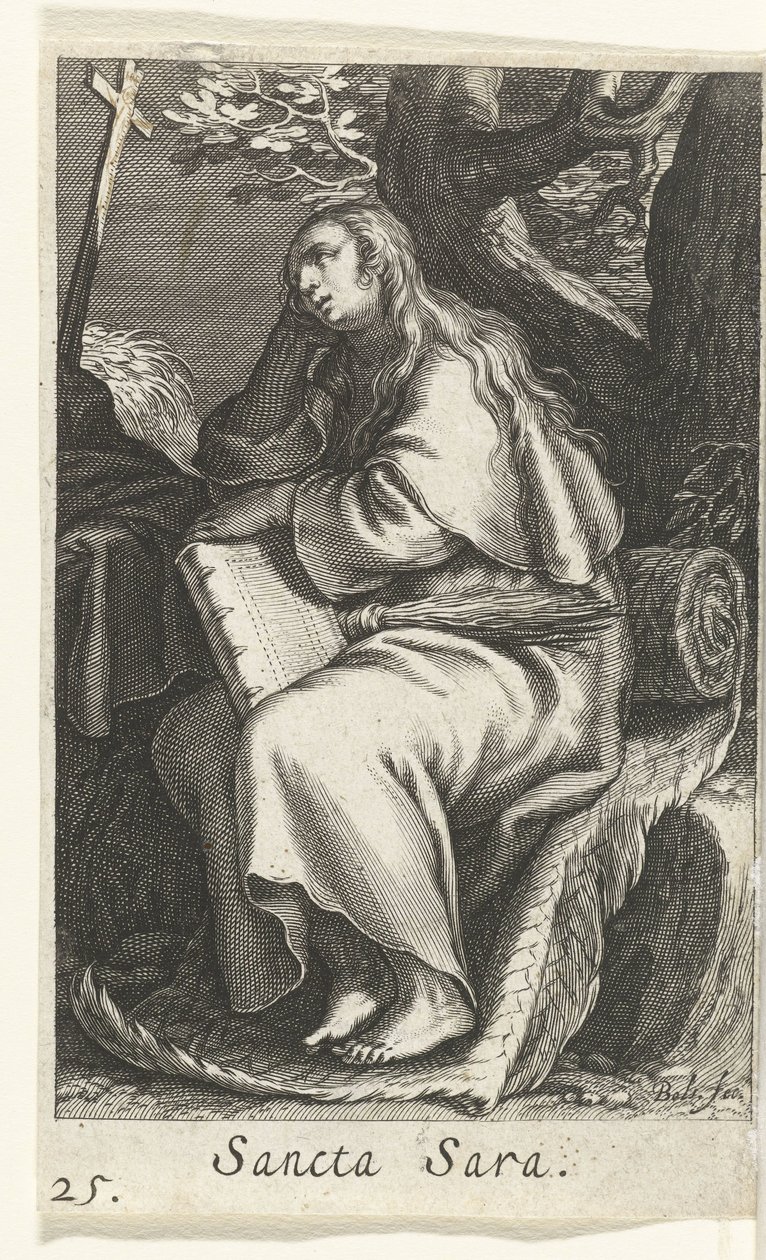 Den hellige Sarah av Libya Sancta Sara (tittel på objekt) Eremittinner (serietittel) Sacra Eremus Ascetriarum (serietittel) av Boëtius Adamsz. Bolswert