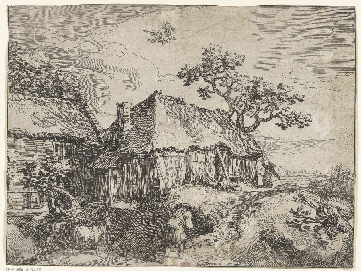 Landskap med gård og ran av Ganymedes Countryside Faces (serietittel) av Boëtius Adamsz. Bolswert