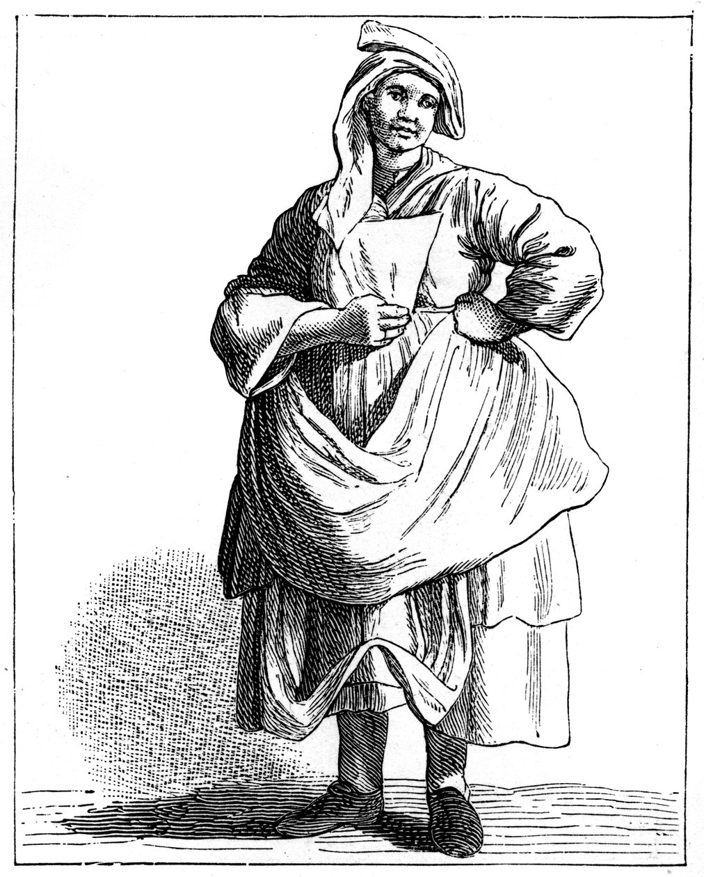 Kvinne som handler med gamle hatter, 1737-1742. av Bouchardon