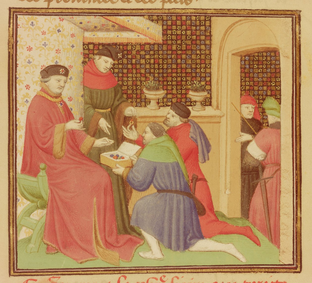 Fr 9141 fol.235 Hertugen mottar edelstener, fra 