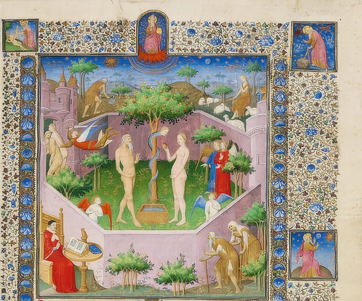 Historien om Adam og Eva. Rundt 1413-15 av Boucicaut Master