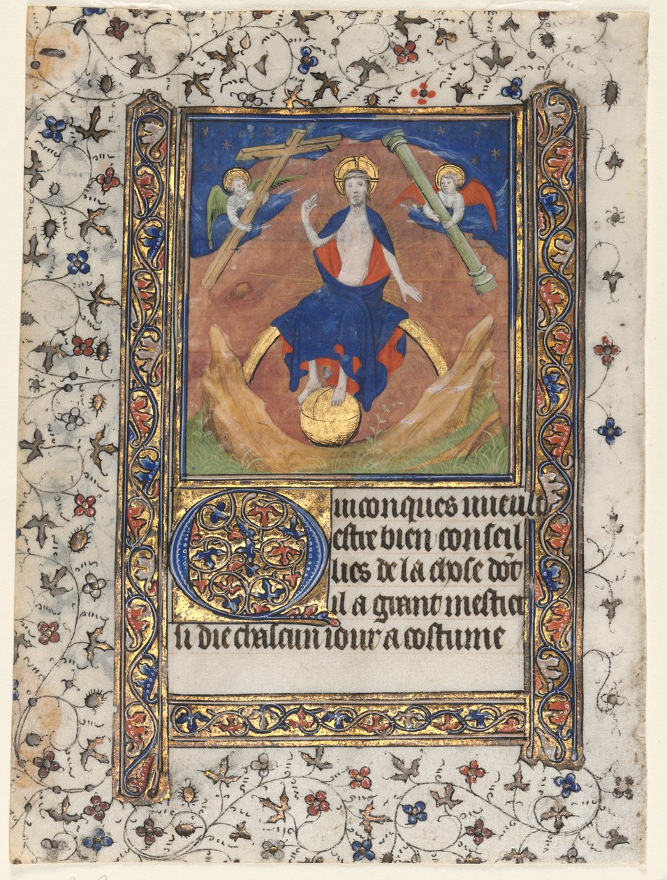 Blad fra en timebok: Kristus i dommen, ca. 1415. av Boucicaut Master