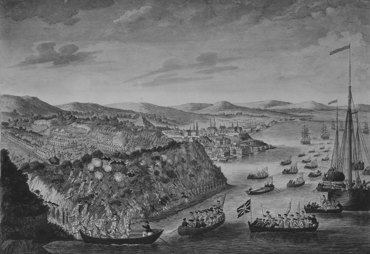 A View of the Take of Quebec, 13. september 1759, ca. 1760. av Bowles and Carver
