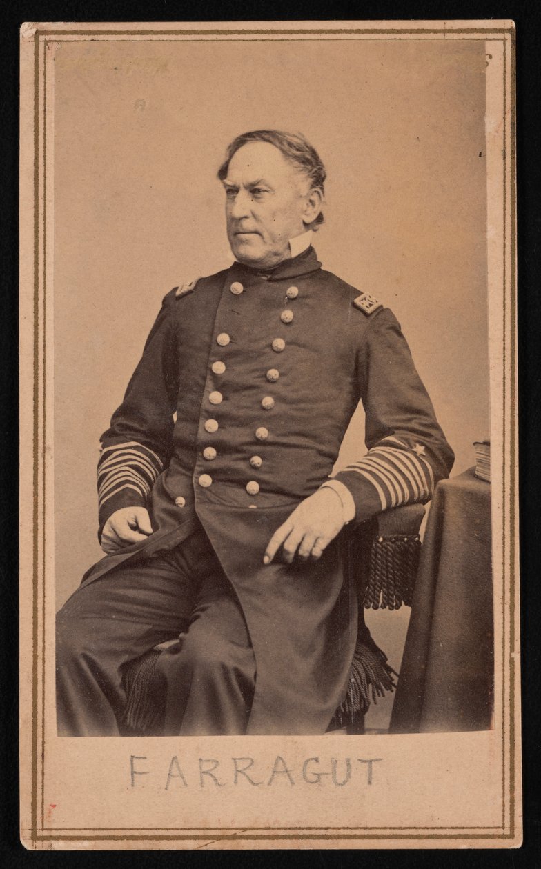 Portrett av David Glasgow Farragut 1801-1870, før 1870. av Brady
