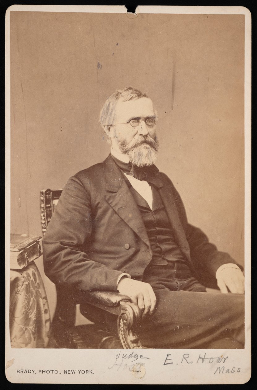 Portrett av Ebenezer Rockwood Hoar 1816-1895, før 1895. av Brady