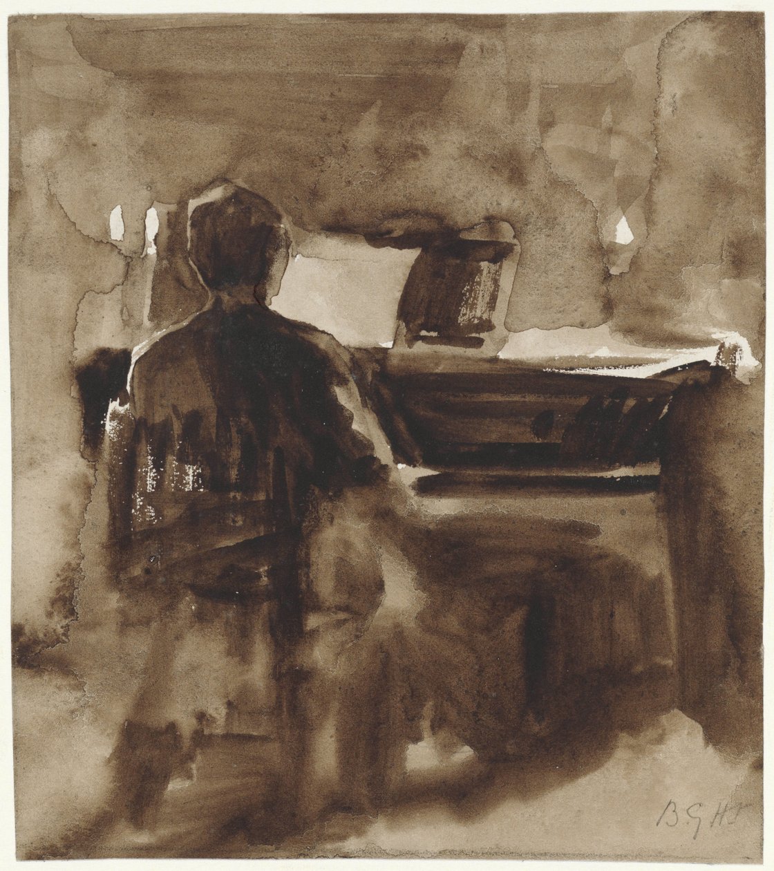 Pianospiller ved levende lys av Bramine Hubrecht