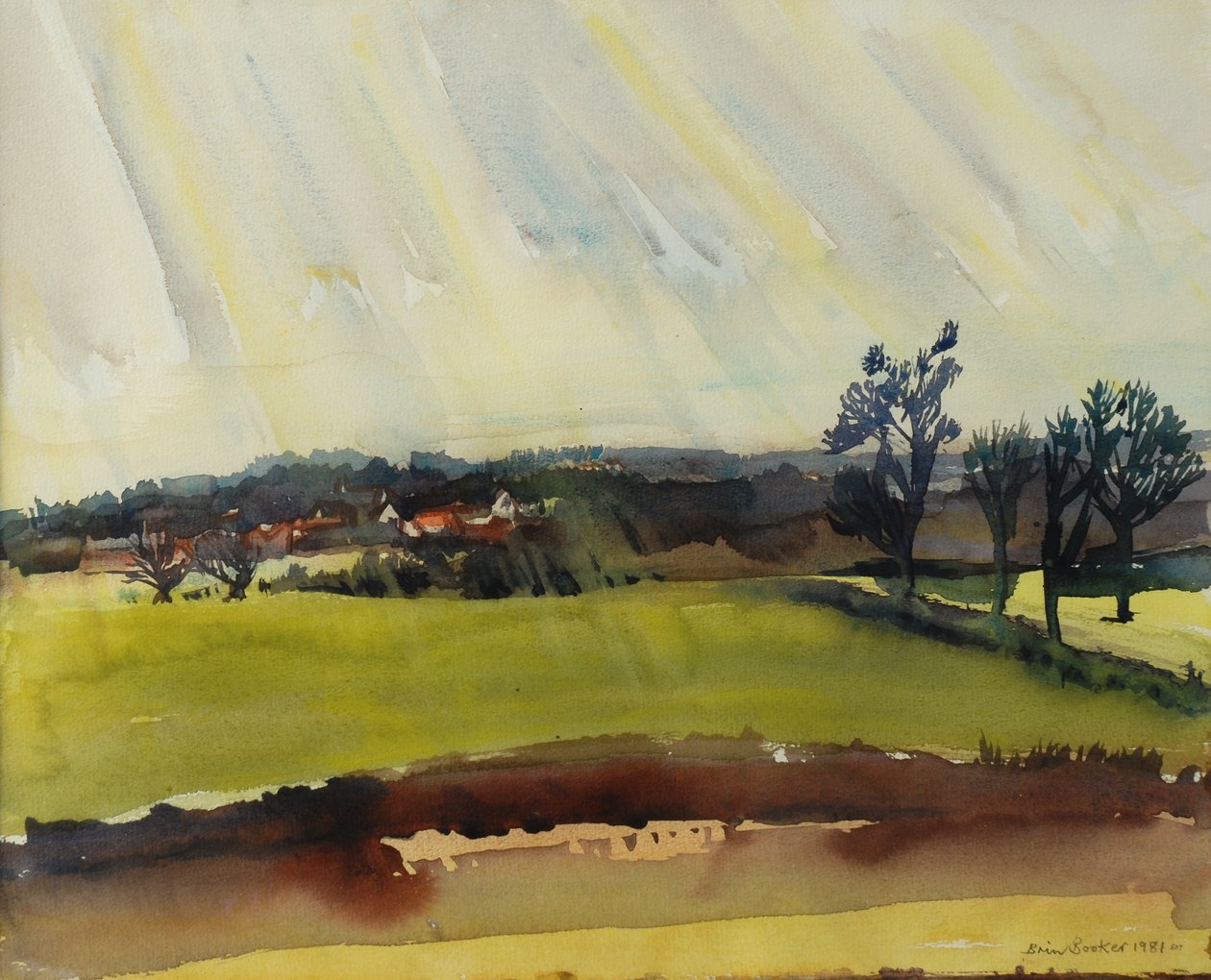 Rainy Morning, 1981 (wc på papir) av Brenda Brin Booker