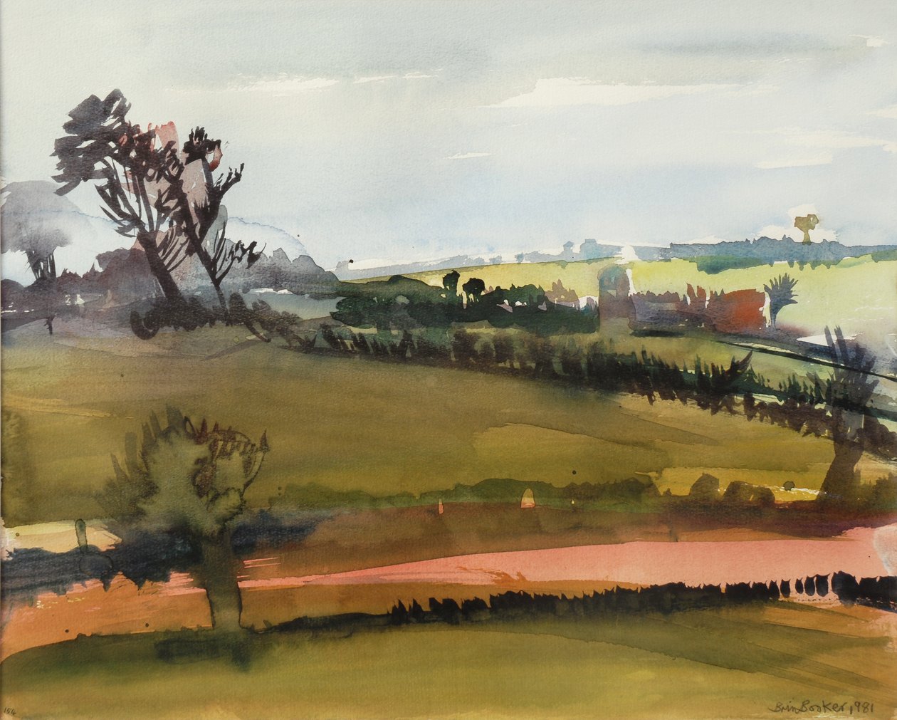 The Farm Road, 1981 (wc på papir) av Brenda Brin Booker