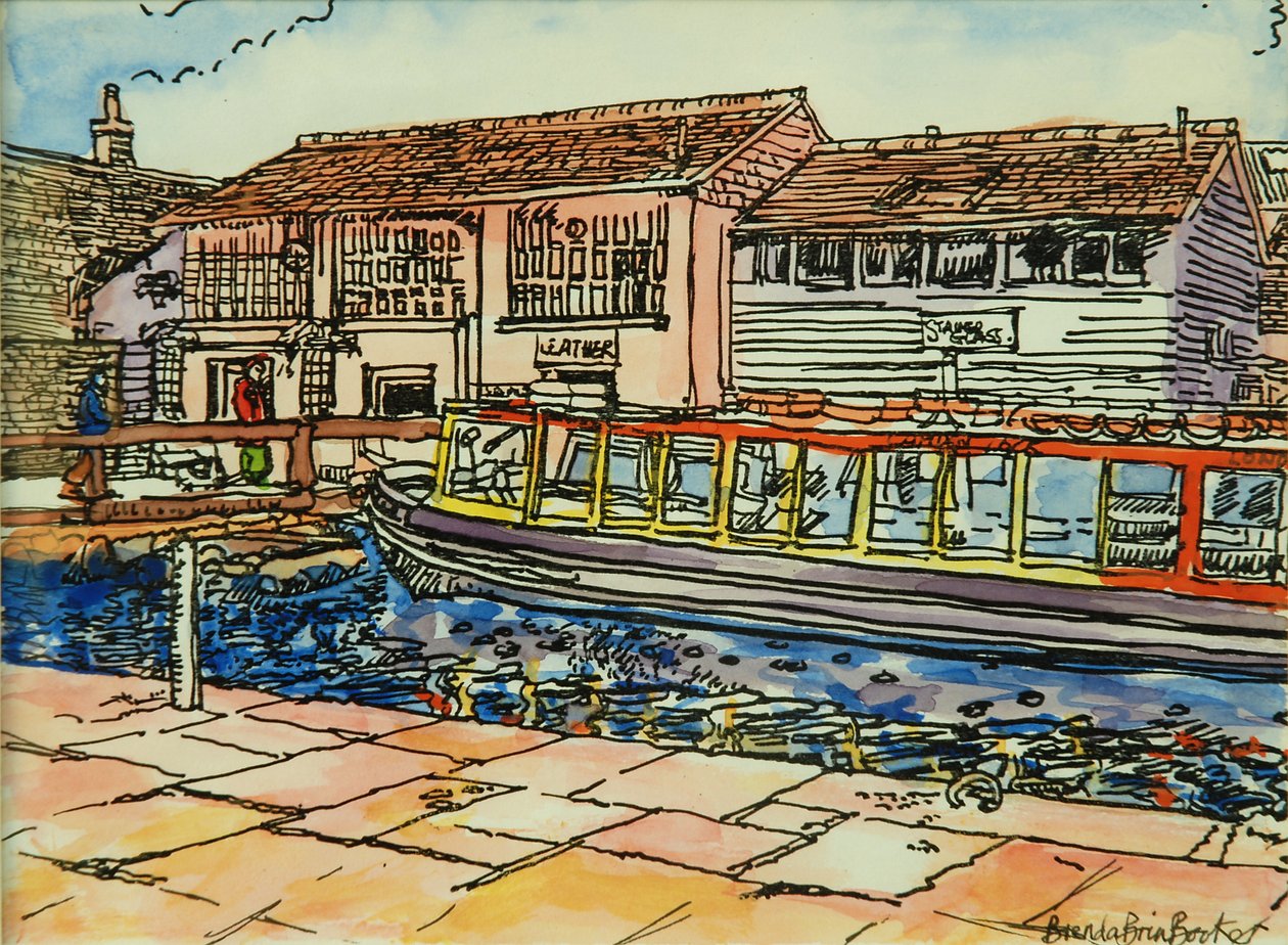Canal Museum, Camden Lock (akvarell på papir) av Brenda Brin Booker