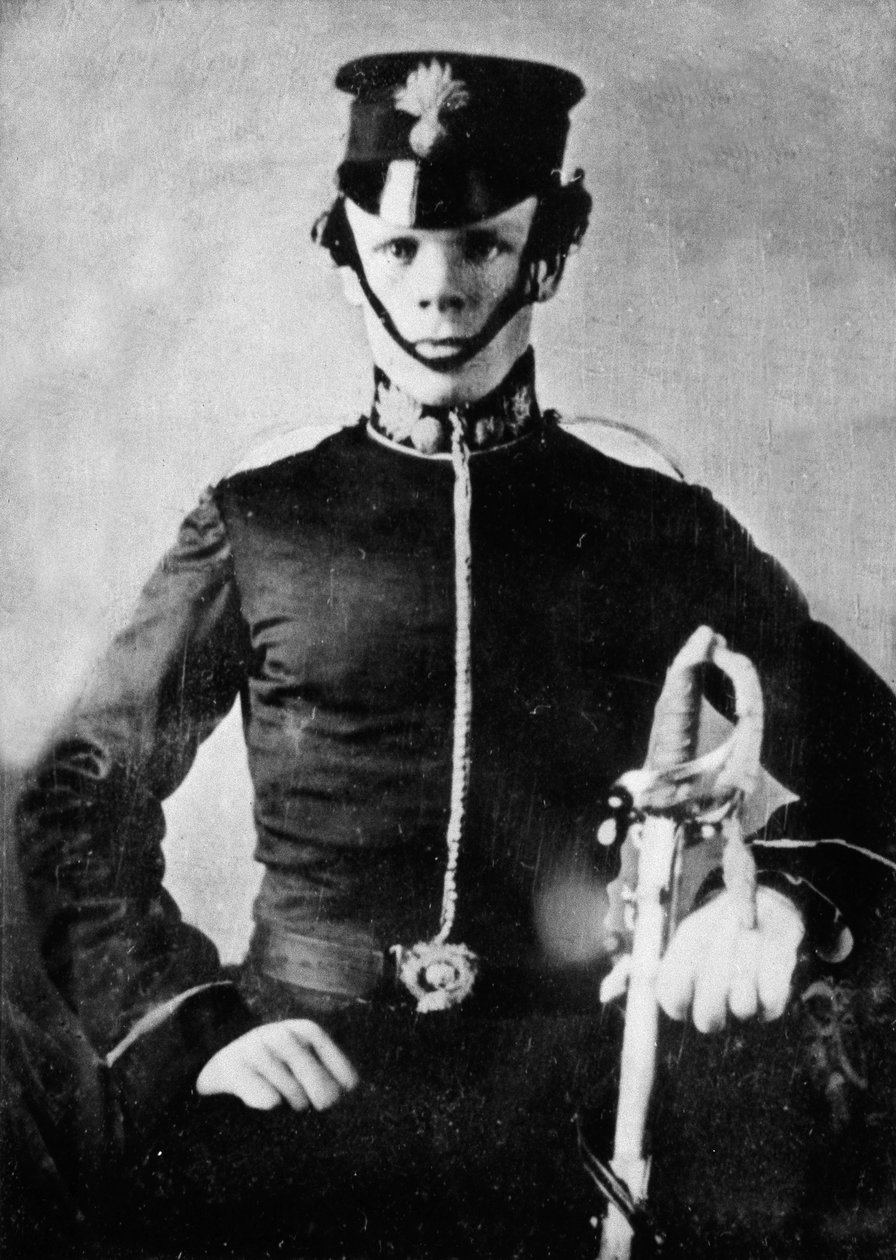 Portrett av fenrik T. Cadell, 2nd European Fusiliers, og. (daguerreotypi) av British Photographer