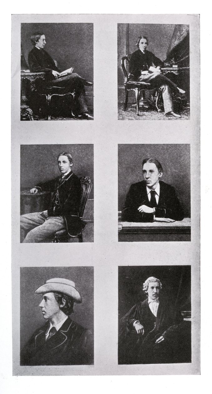 Serie med fotografier av Robert Louis Stevenson som ungdom, som ung mann og som advokatfullmektig av British Photographer