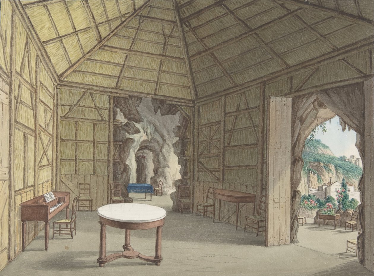 Spisestue, Villa Barbaja, Napoli, 1800-1870. av British Anonymous 19th Century.