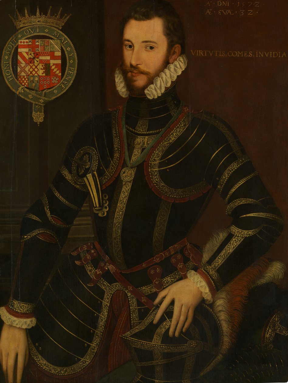 Portrett av Walter Devereux 1539-1576, første jarl av Essex, datert 1572. av British Painter.