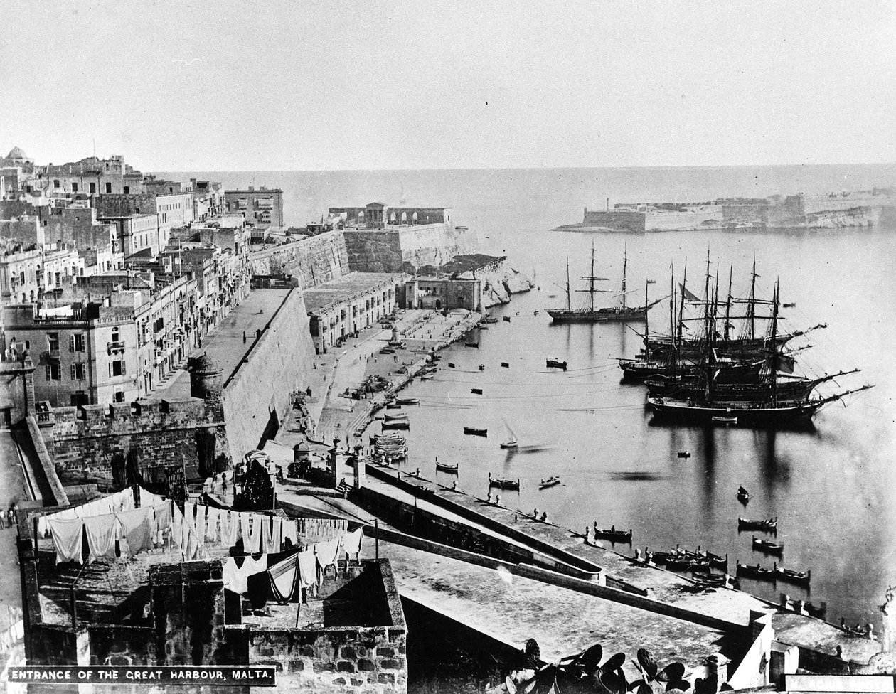 Inngang til Great Harbour, Malta, ca. 1880 av British Photographer