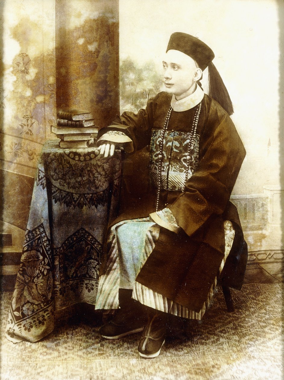 Portrett av en mandarin, sannsynligvis kantonesisk, ca. 1890-tallet, ca. 1890-tallet av British Photographer