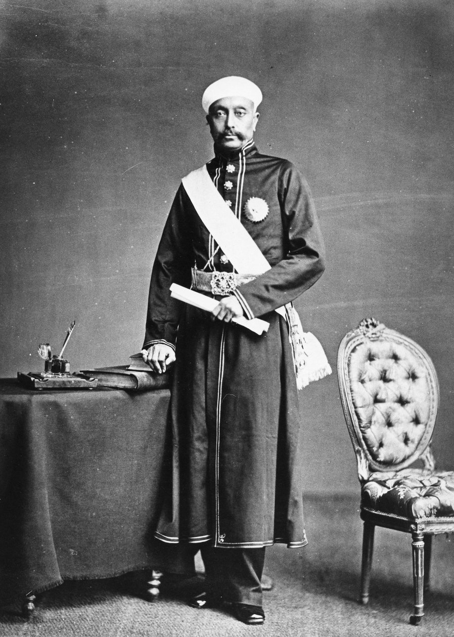Sir Sala Jung, statsminister i Nizam i Hyderabad, ca. 1870-tallet av British Photographer