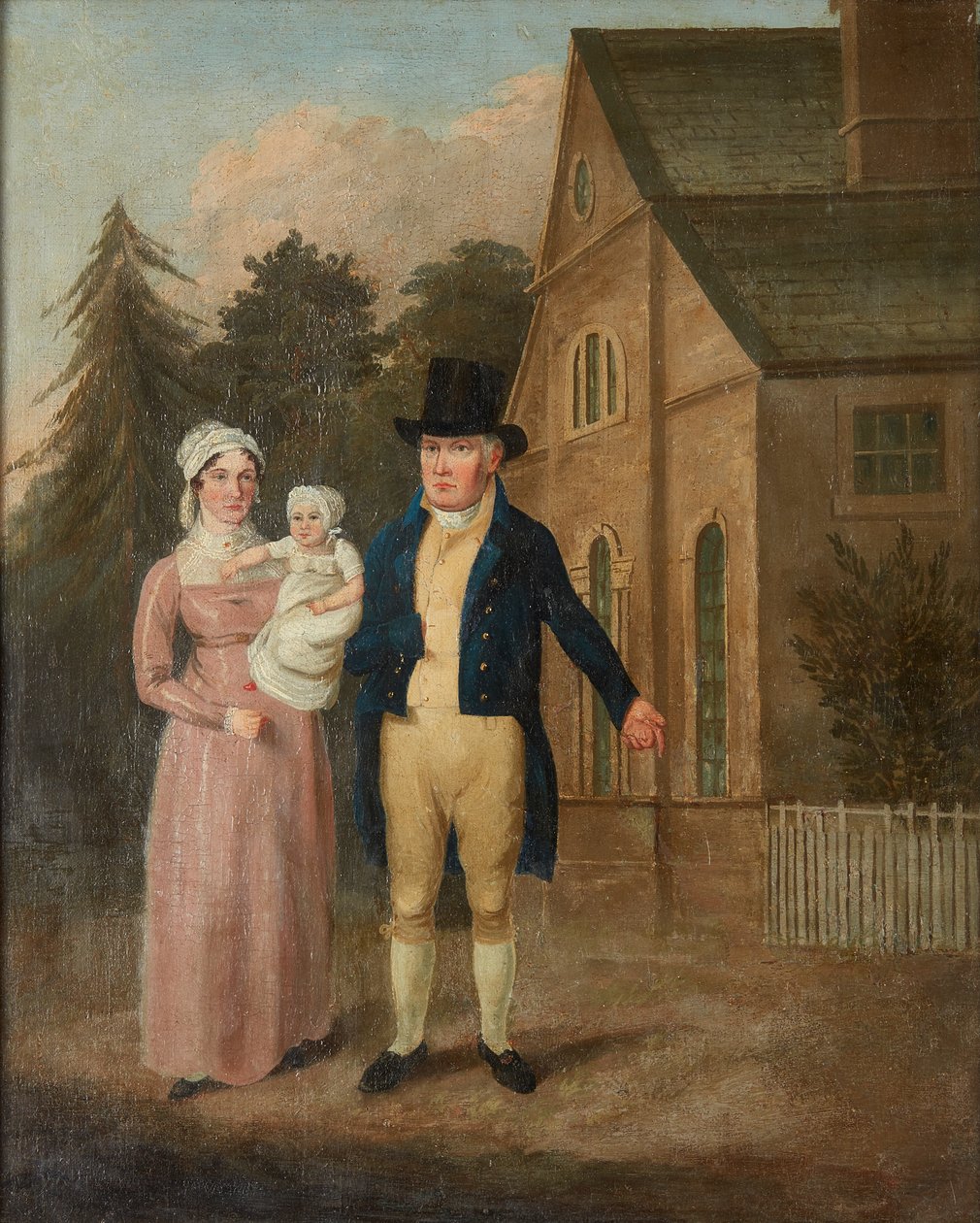 Et gruppeportrett av Jasper Ryles og familie (olje på lerret) av British School