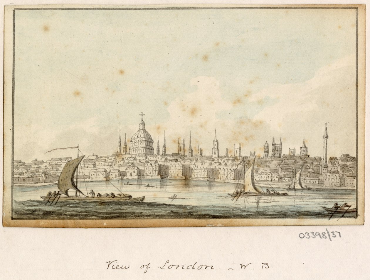 En serie skisser, utsikter i Storbritannia, kontinentet og Amerika 1772-1778 (akvarell) av British School