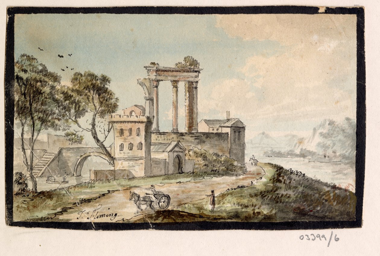 En serie skisser, utsikter i Storbritannia, kontinentet og Amerika 1772-1778 (akvarell) av British School