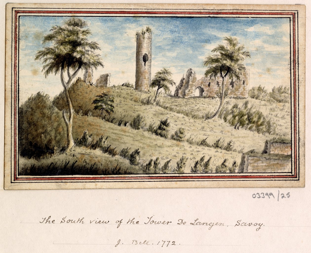 En serie skisser, utsikter i Storbritannia, kontinentet og Amerika 1772-1778 (akvarell) av British School