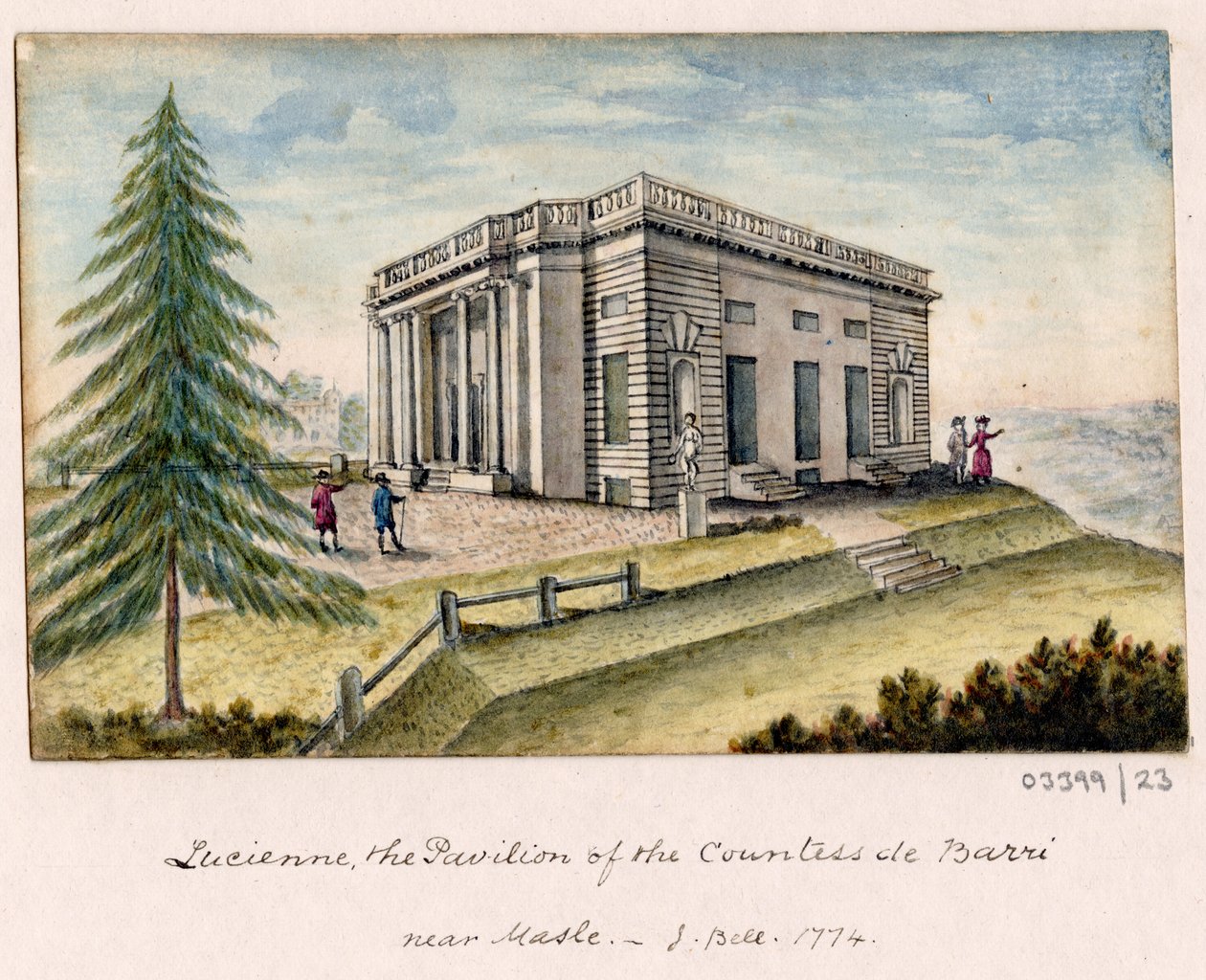 En serie skisser, utsikter i Storbritannia, kontinentet og Amerika 1772-1778 (akvarell) av British School