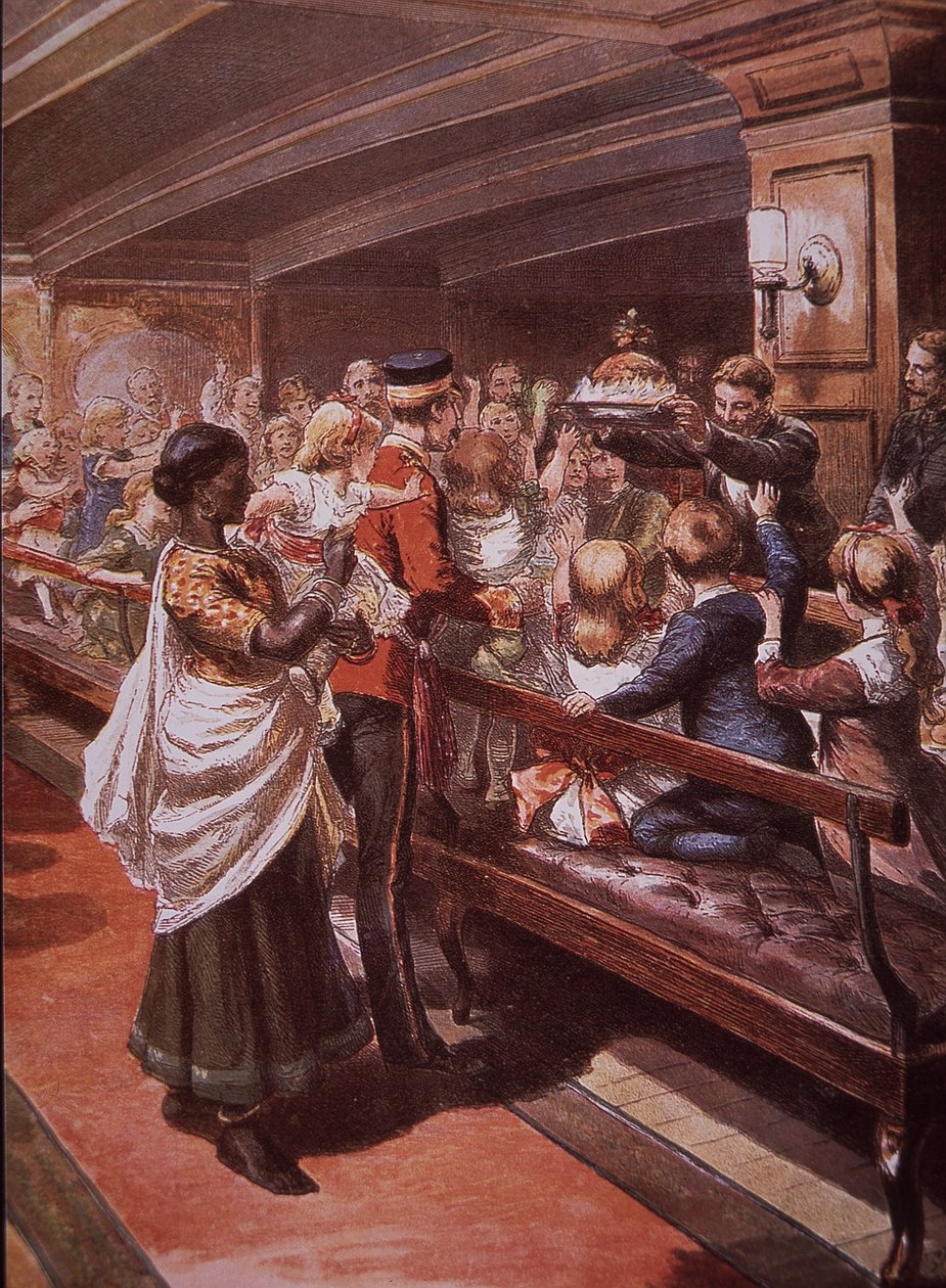 Julemiddag på britisk troppeskip på vei til England fra India av British School