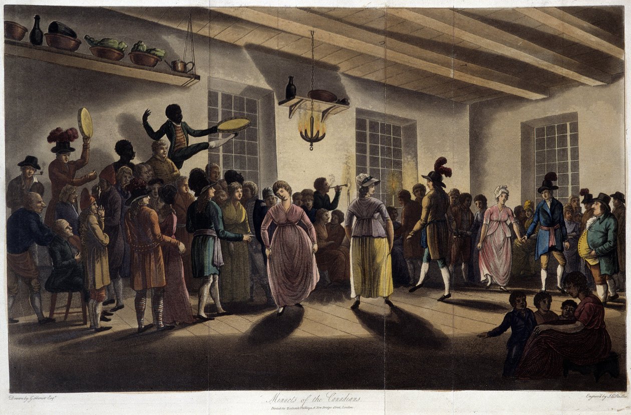 Danse, le menuet; i "" Reiser gjennom Canada", av George Heriot, red. London av British School