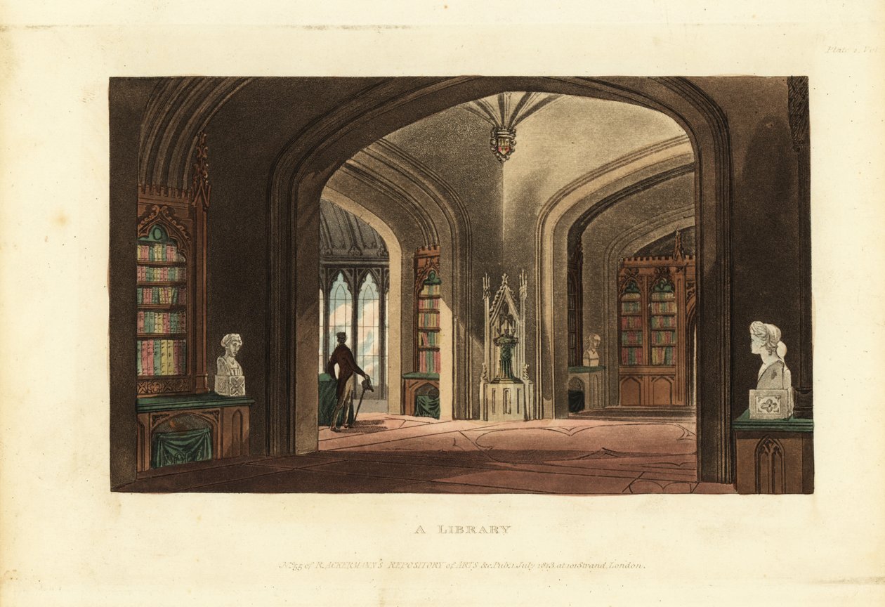 Design for a Gothic-style library, Regency Era   1401898   no       norwegian Successfully Translated  Original: The Fortune Teller, 18th century. Translat: The Fortune Teller, 18th century. 1177189 no norwegian Successfully Translated Original: The sphinx av British School