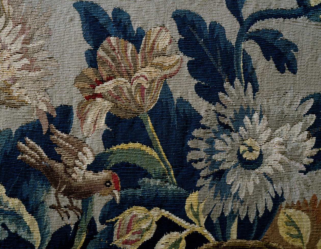 Blomstermønster, detalj fra polstring av sofa i George I-stil, ca 1725, Storbritannia av British School
