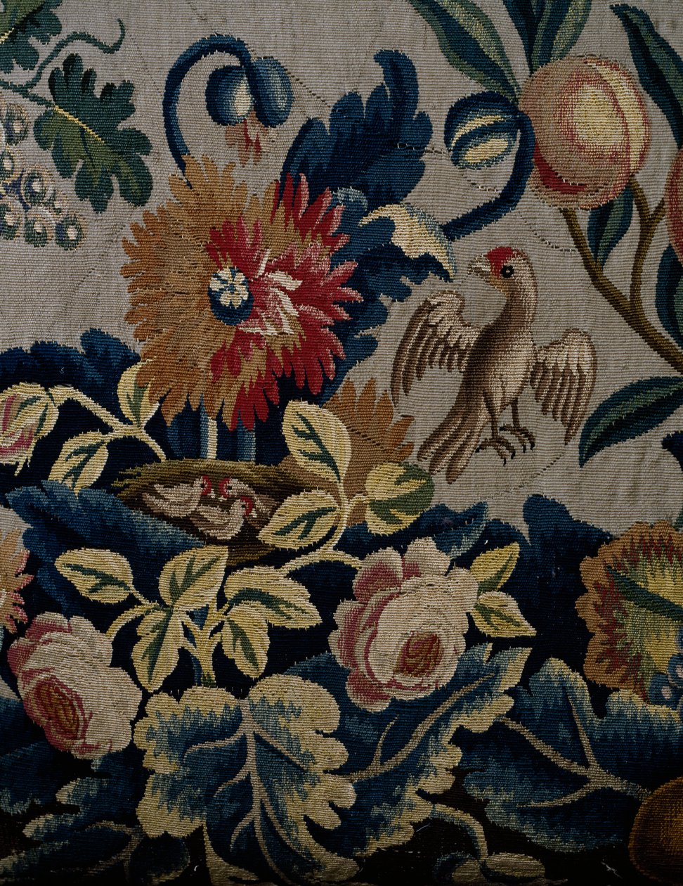 Blomstermønster, detalj fra polstring av sofa i George I-stil, ca. 1725, Storbritannia av British School